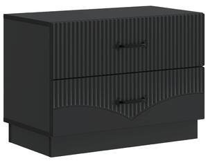 VidaXL Éjjeliszekrény fiókkal Fekete 62 x 34,5 x 44,5 cm Szerelt Fa