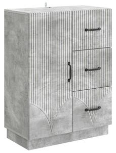 Széf fiókkal Betonszürke 66 x 34,5 x 87 cm Szerelt Fa