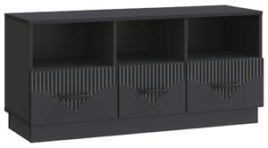 TV szekrény fiókkal Fekete 102 x 34,5 x 47 cm Szerelt Fa