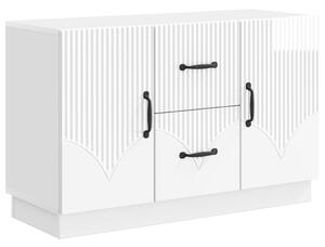 Széf fiókkal Magasfényű Fehér 89 x 34,5 x 57 cm Szerelt Fa