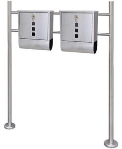 Dupla postaláda rozsdamentes acél állvánnyal