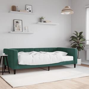 VidaXL sötétzöld bársony heverő matraccal 100 x 200 cm