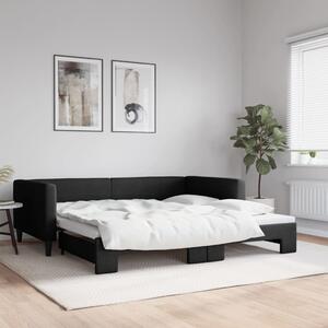 VidaXL fekete kihúzható szövet heverő 100 x 200 cm
