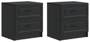 VidaXL Éjjeliszekrény 2 pcs Fekete 43 x 34,5 x 44,5 cm Szerelt Fa