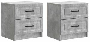 VidaXL Éjjeliszekrény 2 pcs Betonszürke 43 x 34,5 x 44,5 cm Szerelt Fa