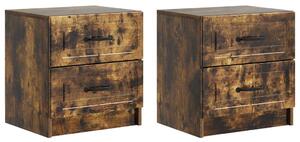 VidaXL Éjjeliszekrény fiókkal 2 pcs Füstös Tölgy 43 x 34,5 x 44,5 cm