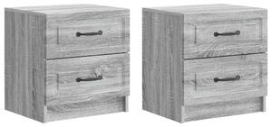 VidaXL Éjjeliszekrény fiókkal 2 pcs Szürke Sonoma 43 x 34,5 x 44,5 cm