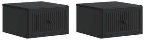 VidaXL Fali éjjeli szekrény 2 pcs Fekete 33 x 34,5 x 20 cm Szerelt Fa