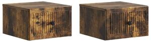 VidaXL Fali éjjeli szekrény 2 pcs Füstös Tölgy 33 x 34,5 x 20 cm
