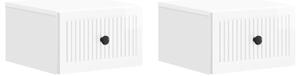 VidaXL Fali éjjeli szekrény 2 pcs Magasfényű Fehér 33 x 34,5 x 20 cm