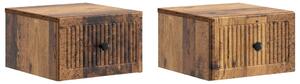 VidaXL Fali éjjeli szekrény fiókkal 2 pcs Antik Fa 33 x 34,5 x 20 cm