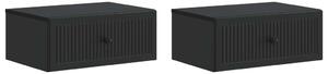 VidaXL Éjjeliszekrény 2 pcs Fekete 49 x 34,5 x 20 cm Szerelt Fa