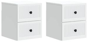 VidaXL Fali éjjeli szekrény 2 pcs Fehér 33 x 34,5 x 40 cm Szerelt Fa
