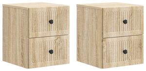 VidaXL Fali éjjeli szekrény 2 pcs Sonoma Tölgy 33 x 34,5 x 40 cm