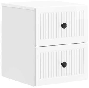 VidaXL Fali éjjeli szekrény fiókkal Magasfényű Fehér 33 x 34,5 x 40 cm