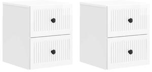 VidaXL Fali éjjeli szekrény 2 pcs Magasfényű Fehér 33 x 34,5 x 40 cm