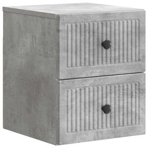 VidaXL Fali éjjeli szekrény Betonszürke 33 x 34,5 x 40 cm Szerelt Fa