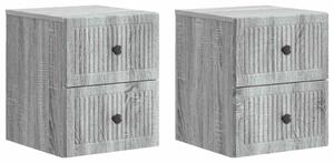 VidaXL Fali éjjeli szekrény 2 pcs Szürke Sonoma 33 x 34,5 x 40 cm