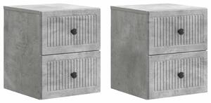 VidaXL Fali éjjeli szekrény 2 pcs Betonszürke 33 x 34,5 x 40 cm