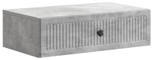 Fali oldaltábla Betonszürke 59 x 34,5 x 17 cm Szerelt Fa
