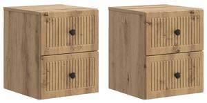 VidaXL Fali éjjeli szekrény 2 pcs Kézműves Tölgy 33 x 34,5 x 40 cm