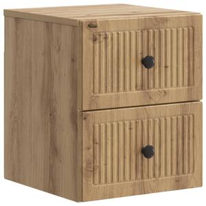 VidaXL Fali éjjeli szekrény fiókkal Kézműves Tölgy 33 x 34,5 x 40 cm