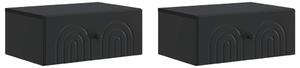 VidaXL Fali éjjeli szekrény 2 pcs Fekete 49 x 34,5 x 20 cm Szerelt Fa