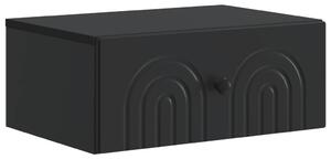 VidaXL Fali éjjeli szekrény Fekete 49 x 34,5 x 20 cm Szerelt Fa