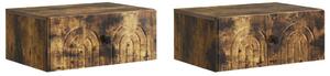 VidaXL Fali éjjeli szekrény 2 pcs Füstös Tölgy 49 x 34,5 x 20 cm