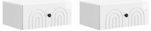 VidaXL Fali éjjeli szekrény 2 pcs Magasfényű Fehér 49 x 34,5 x 20 cm