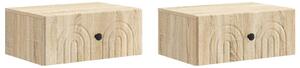 VidaXL Fali éjjeli szekrény 2 pcs Sonoma Tölgy 49 x 34,5 x 20 cm