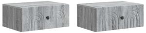VidaXL Fali éjjeli szekrény 2 pcs Szürke Sonoma 49 x 34,5 x 20 cm