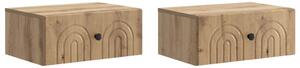 VidaXL Fali éjjeli szekrény 2 pcs Kézműves Tölgy 49 x 34,5 x 20 cm
