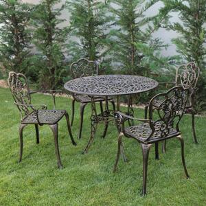 Meda alumínium kerti bútor szett 4 székkel, fekete-arany