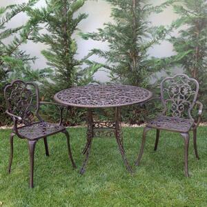 Meda alumínium kerti bútor szett 2 székkel, barna