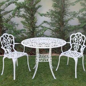 Meda alumínium kerti bútor szett 2 székkel, fehér