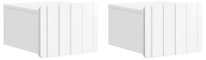 VidaXL Fali éjjeli szekrény 2 pcs Magasfényű Fehér 33 x 34,5 x 24 cm