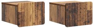VidaXL Fali éjjeli szekrény fiókkal 2 pcs Antik Fa 33 x 34,5 x 24 cm