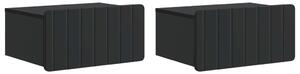 VidaXL Fali éjjeli szekrény 2 pcs Fekete 49 x 34,5 x 24 cm Szerelt Fa