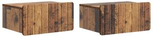 VidaXL Fali éjjeli szekrény fiókkal 2 pcs Antik Fa 49 x 34,5 x 24 cm
