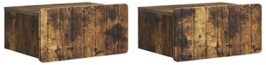 VidaXL Fali éjjeli szekrény 2 pcs Füstös Tölgy 49 x 34,5 x 24 cm