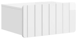 VidaXL Fali éjjeli szekrény fiókkal Magasfényű Fehér 49 x 34,5 x 24 cm