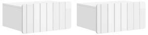VidaXL Fali éjjeli szekrény 2 pcs Magasfényű Fehér 49 x 34,5 x 24 cm