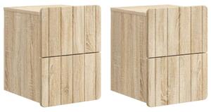 VidaXL Fali éjjeli szekrény 2 pcs Sonoma Tölgy 33 x 34,5 x 43 cm