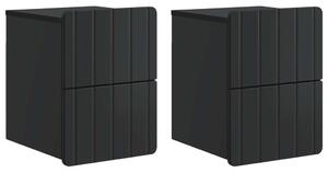 VidaXL Fali éjjeli szekrény 2 pcs Fekete 33 x 34,5 x 43 cm Szerelt Fa
