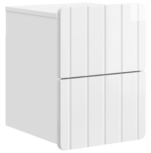 VidaXL Fali éjjeli szekrény fiókkal Magasfényű Fehér 33 x 34,5 x 43 cm