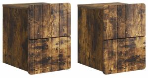 VidaXL Fali éjjeli szekrény 2 pcs Füstös Tölgy 33 x 34,5 x 43 cm