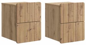 VidaXL Fali éjjeli szekrény 2 pcs Kézműves Tölgy 33 x 34,5 x 43 cm