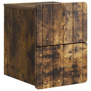VidaXL Fali éjjeli szekrény Füstös Tölgy 33 x 34,5 x 43 cm Szerelt Fa