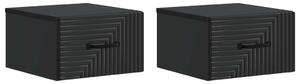 VidaXL Fali éjjeli szekrény 2 pcs Fekete 34,5 x 33 x 20 cm Szerelt Fa